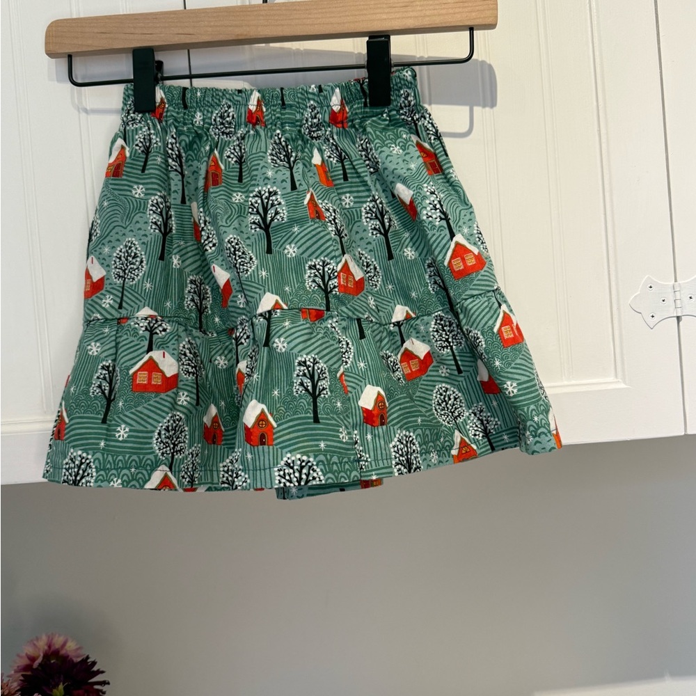 Charming Holiday Village Skirt for Kids